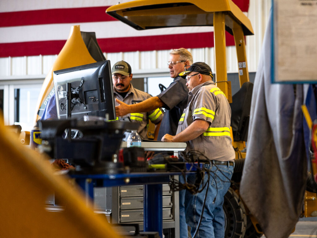 Service technicians receiving training Vermeer equipment service